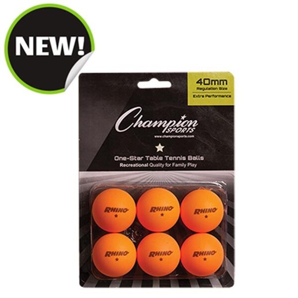 Champion Sports 1STAR6OR 8 x 5.75 x 1.5 in. 1 Star Table Tennis; Orange - 6 per Pack 1STR6OR - main